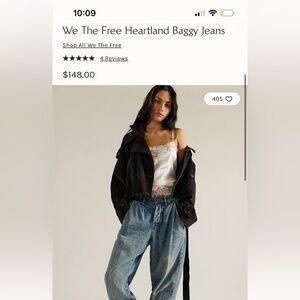 Free People Heartland High Waist Baggy Jeans size 26